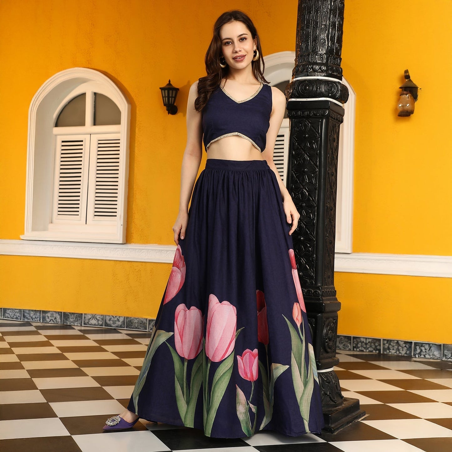 Foliage-Roses Imprint Co-Ord Set