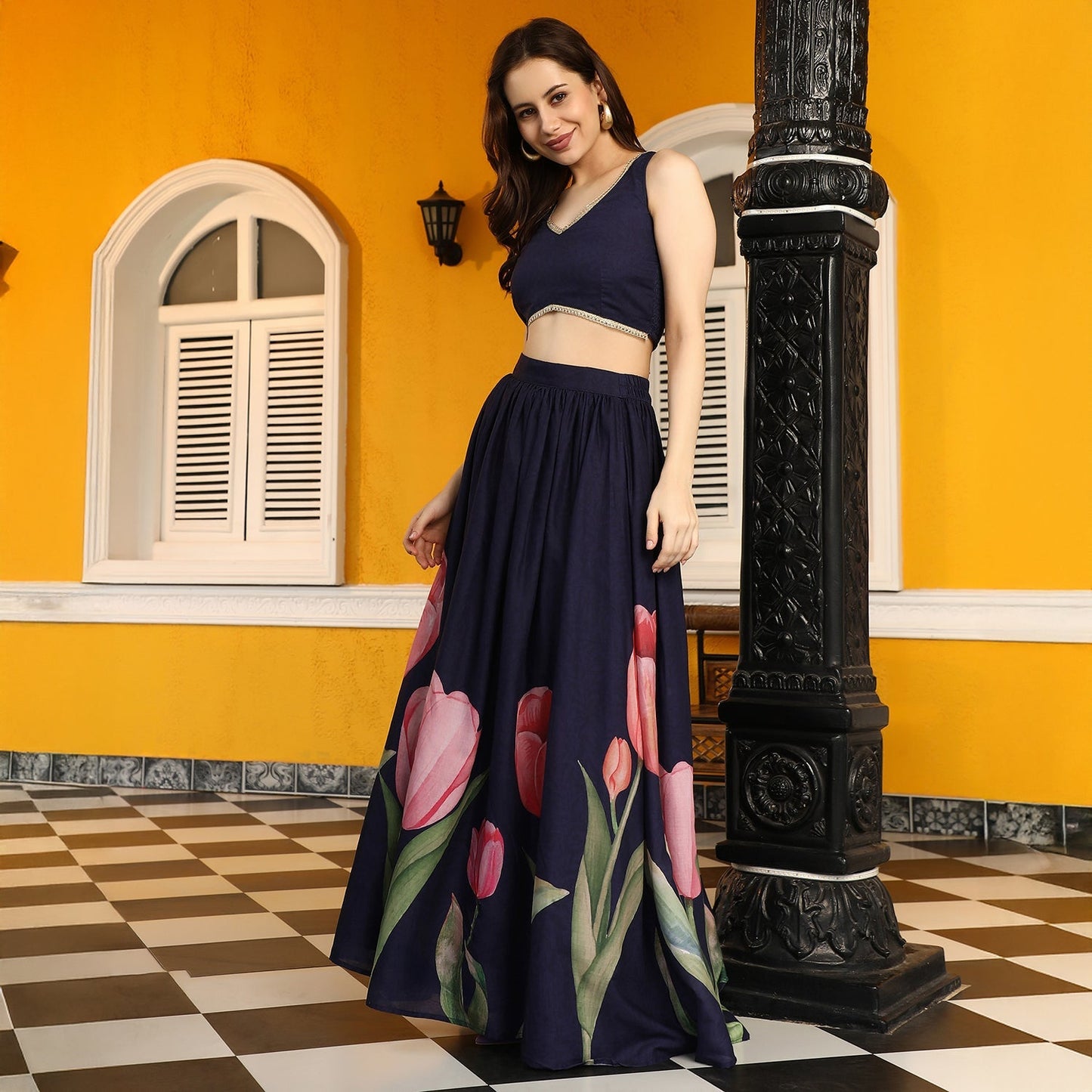 Foliage-Roses Imprint Co-Ord Set