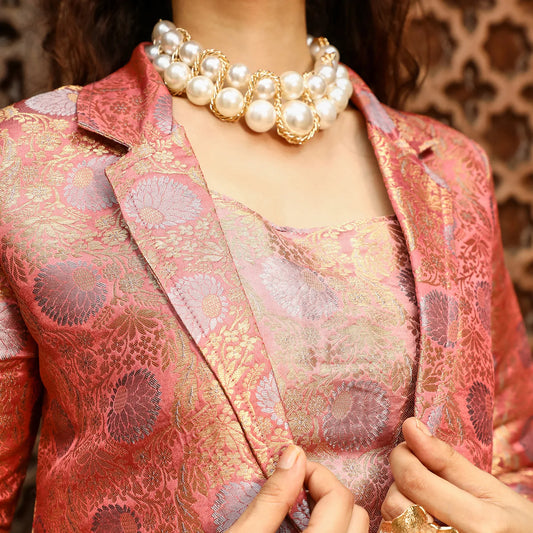 Floral Jaquard Pantsuit