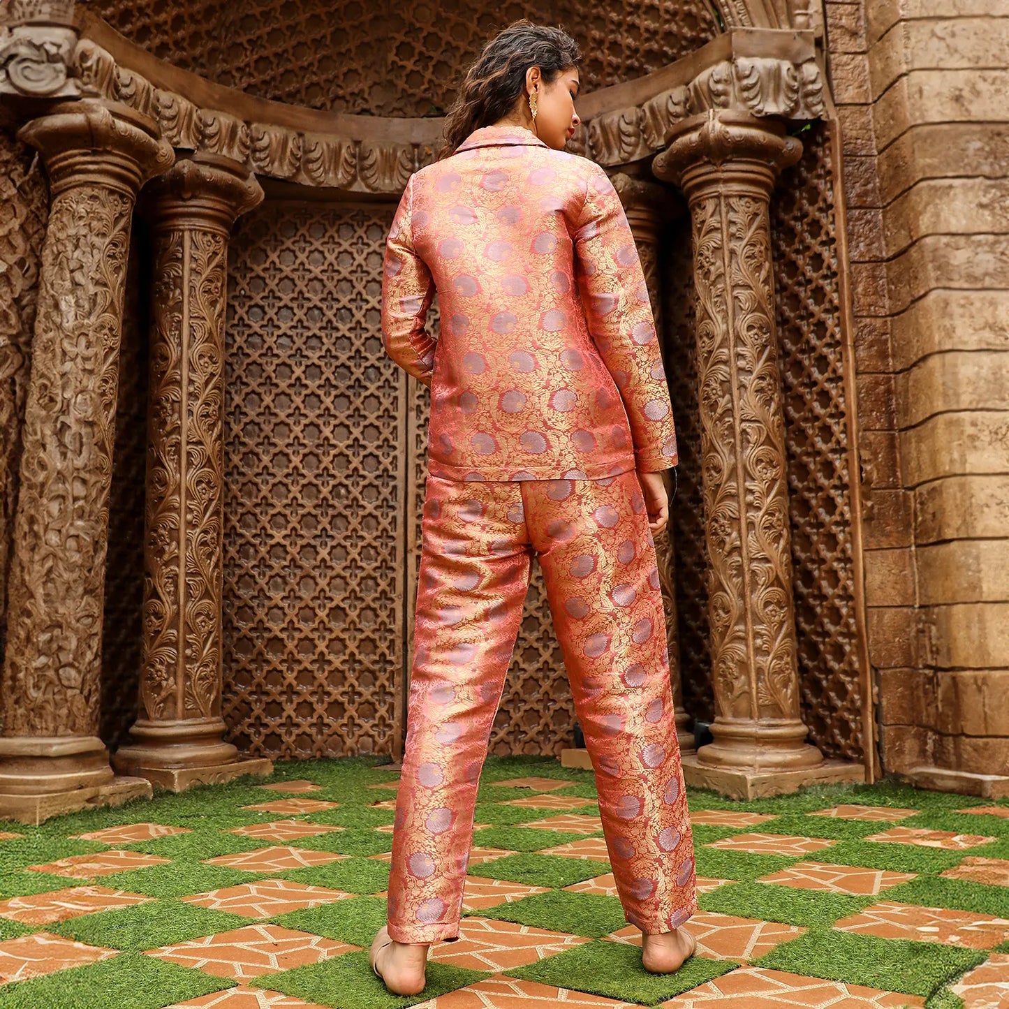 Floral Jaquard Pantsuit