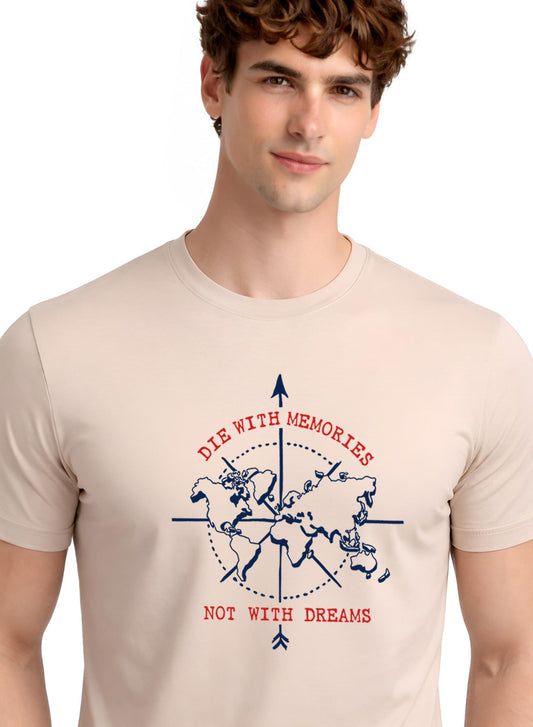 Adro Mens Printed T-Shirt | Graphic Cotton Regular Fit Tshirt for Summer | Stylish Casual Comfortable | Travel Quote T shirt for Men