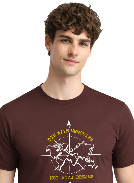 Adro Mens Printed T-Shirt | Graphic Cotton Regular Fit Tshirt for Summer | Stylish Casual Comfortable | Travel Quote T shirt for Men