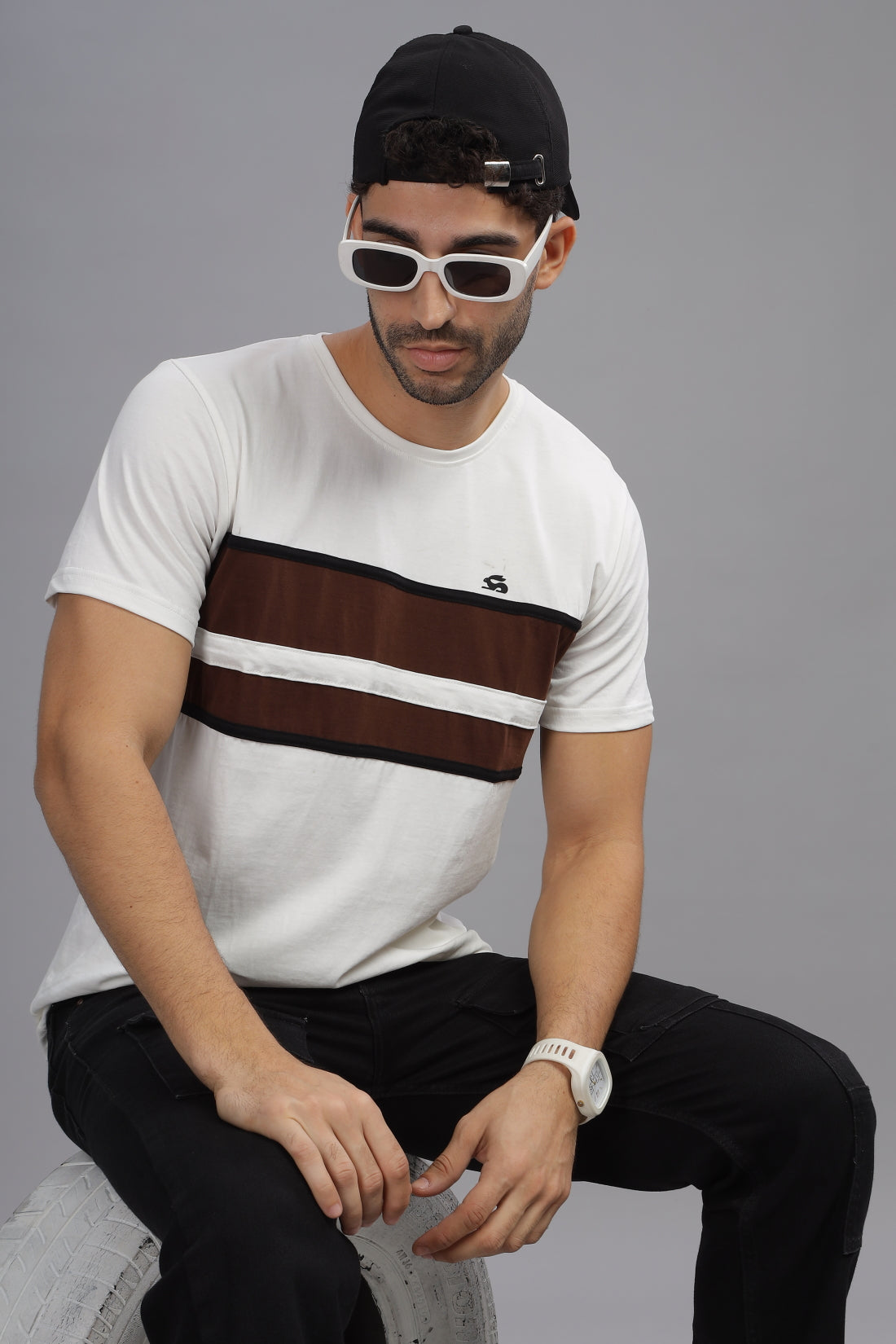 Colourblocked Cotton T-Shirt