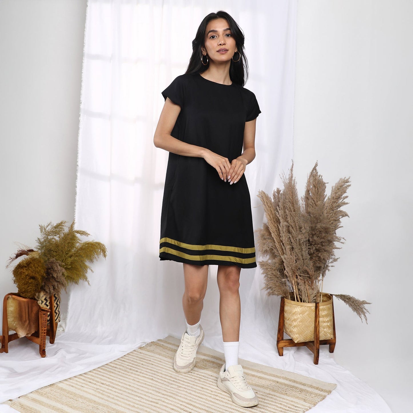 Contrast Striped Dress
