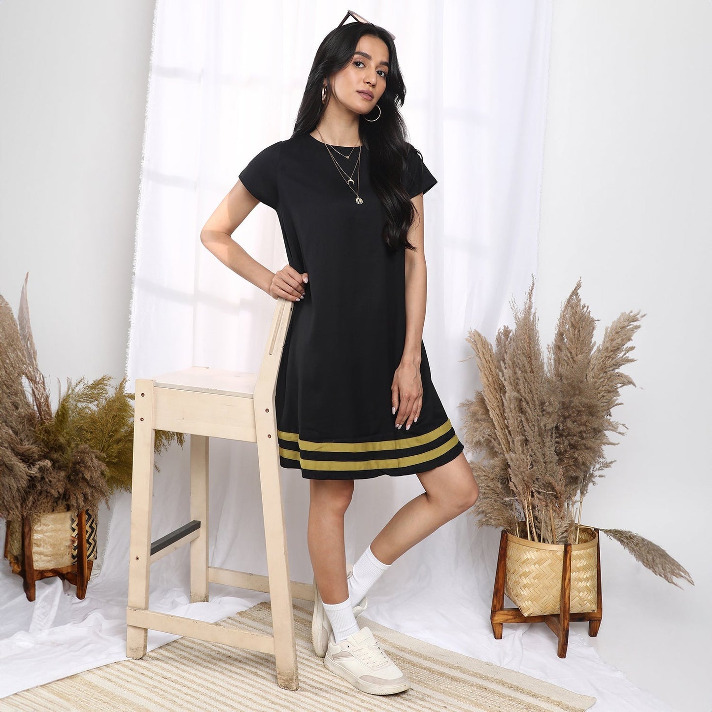 Contrast Striped Dress
