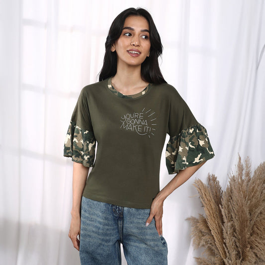 You're Gonna Make It Camou Top