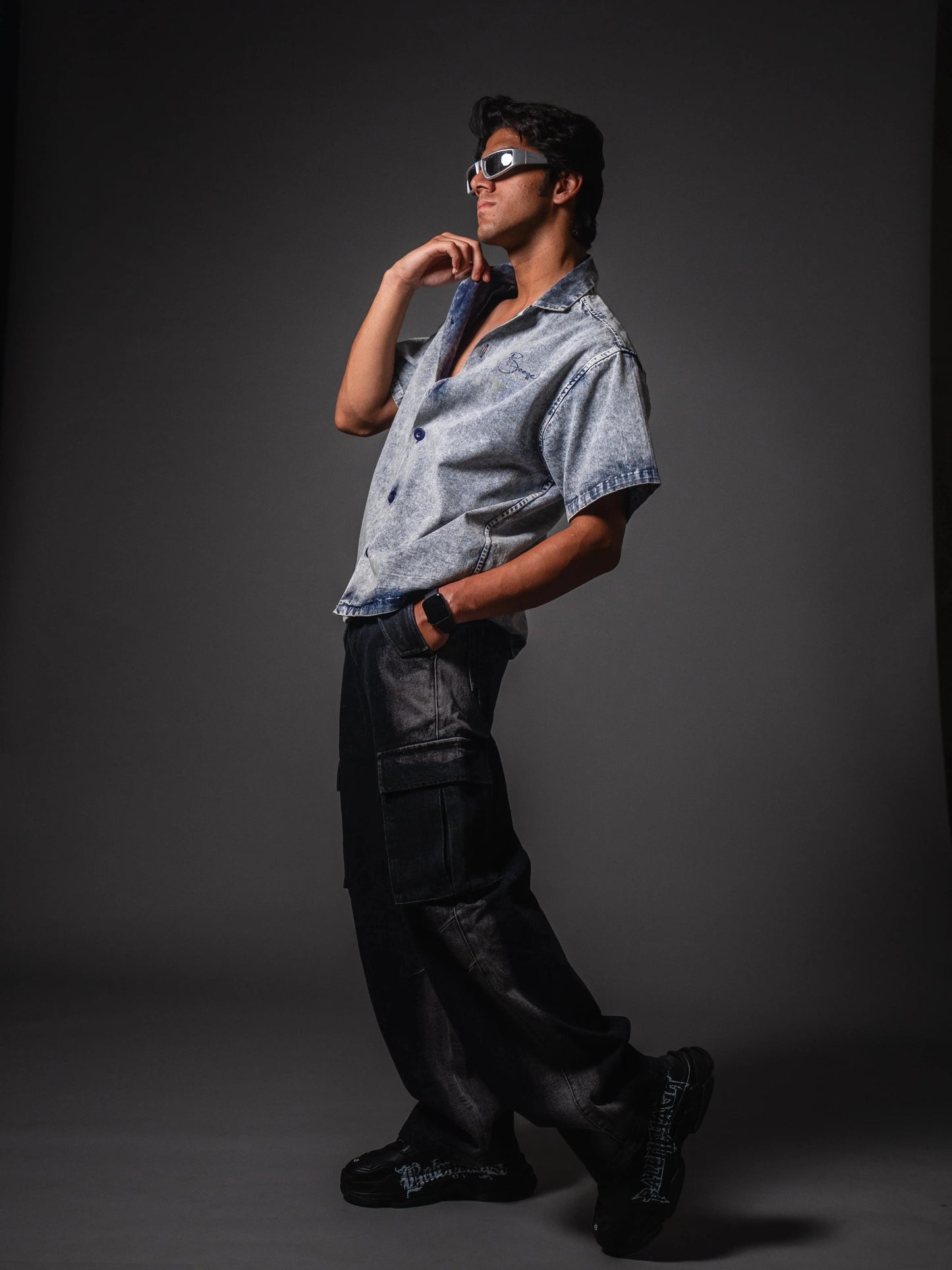 Blue Frost Fade Relaxed Fit Shirt Boozee