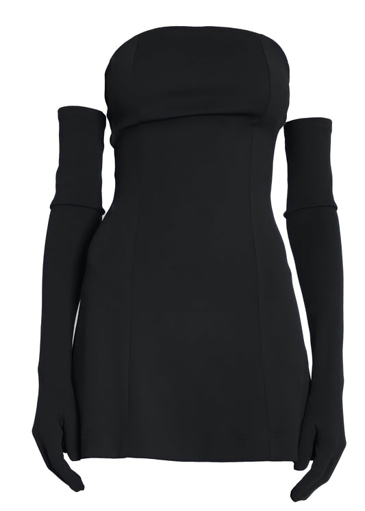 Black Dress & Gloves Set