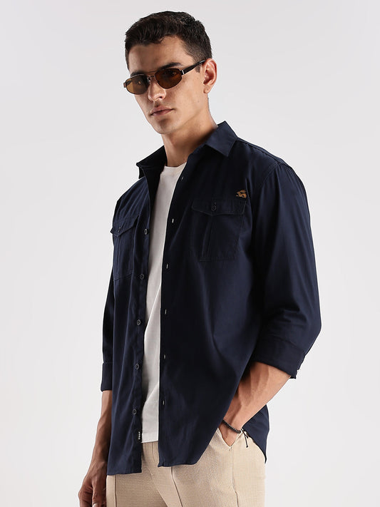 Double Pocket Mens Casual Shirt