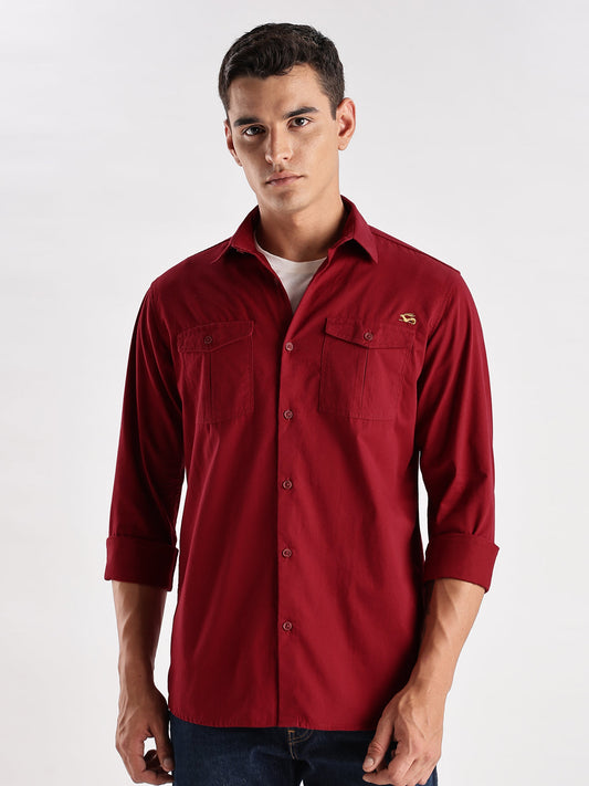 Double Pocket Mens Casual Shirt