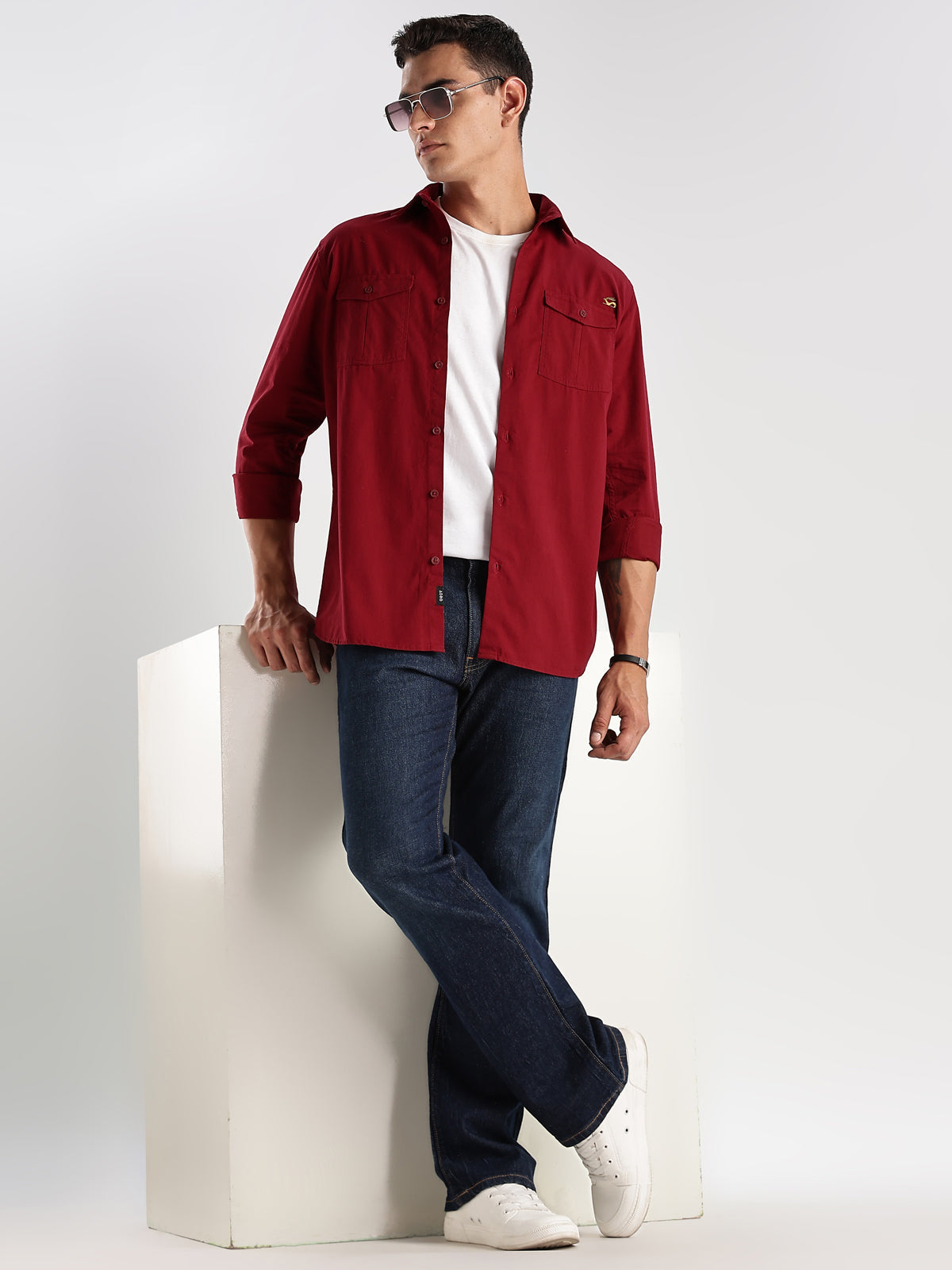 Double Pocket Mens Casual Shirt