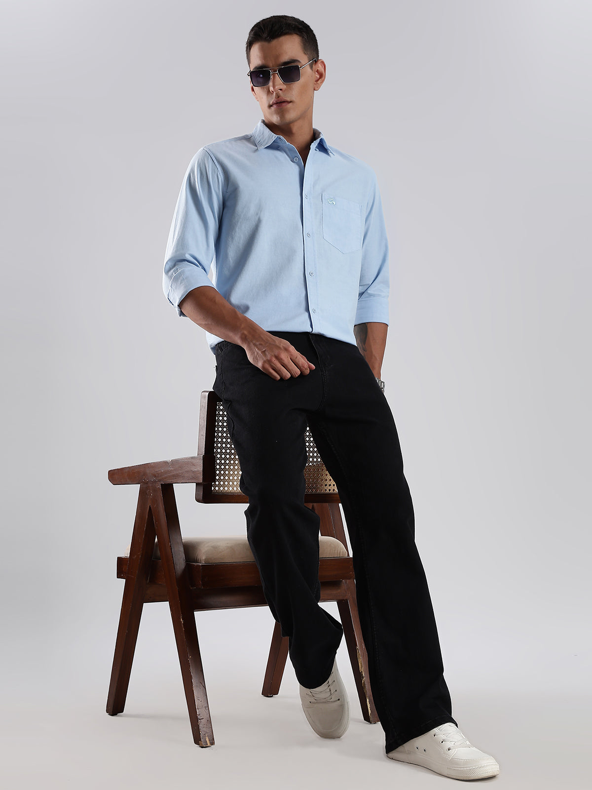 Solid Oxford Blue Shirt