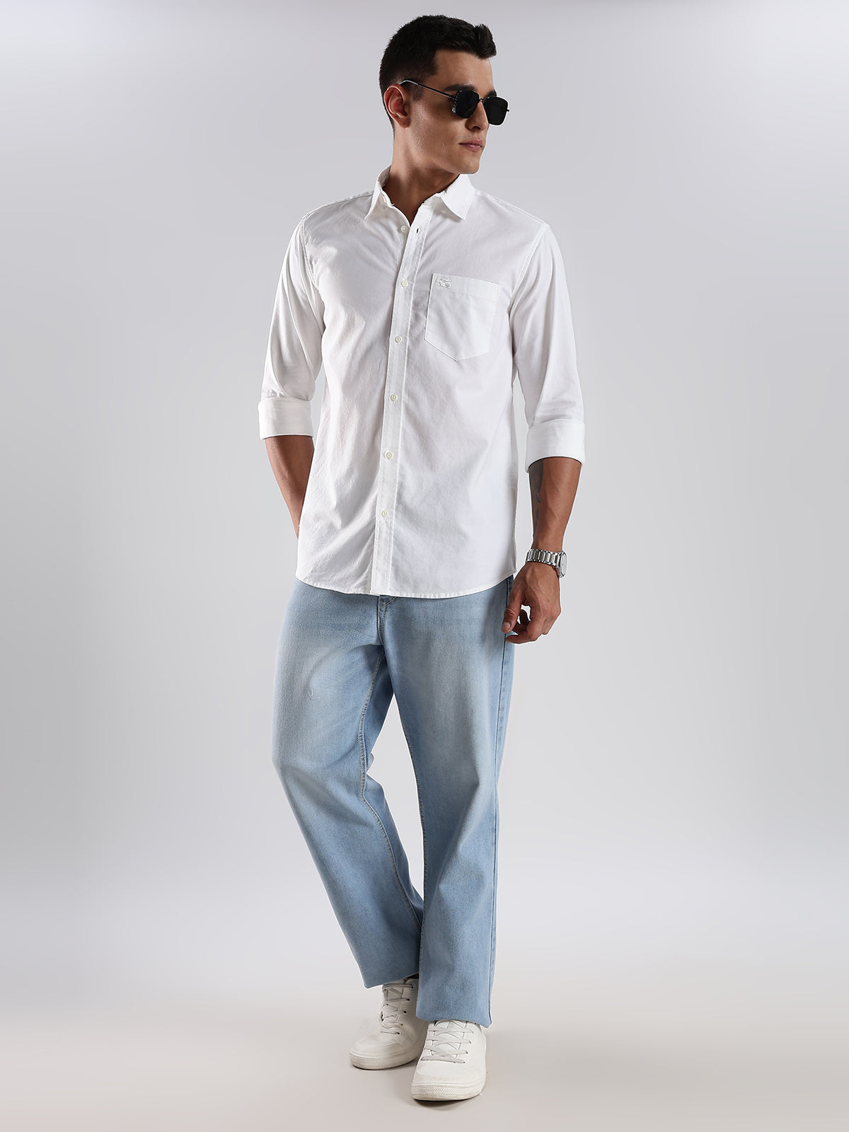 Solid Oxford White Shirt