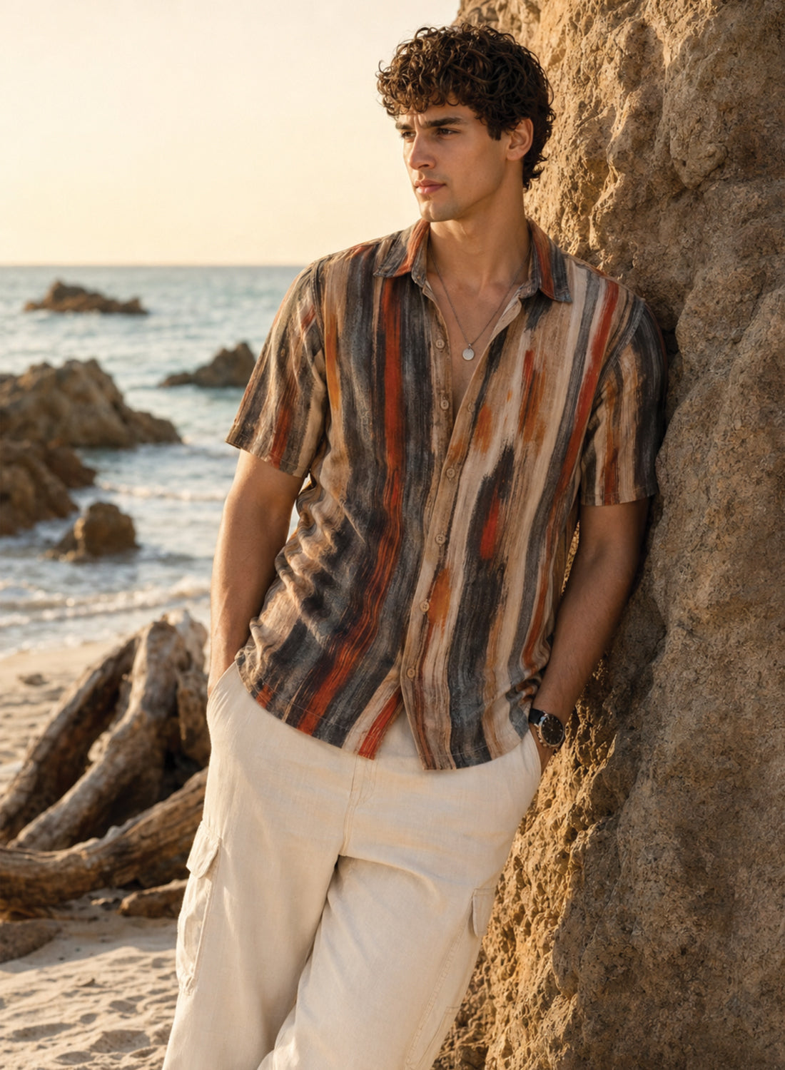 Adro Sunset Strata Resort Relaxed Fit Shirt