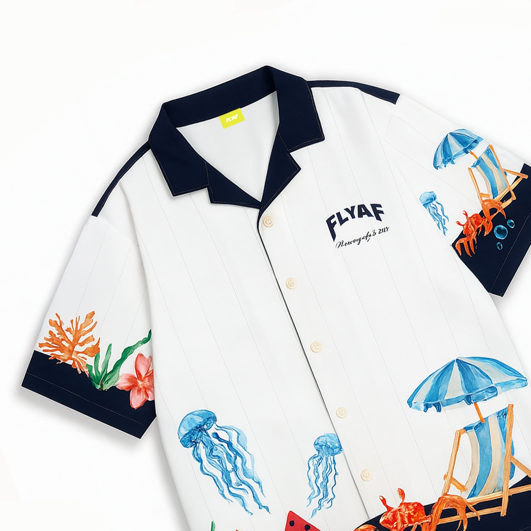 Vacay Club Half-Sleeves Printed White Shirt