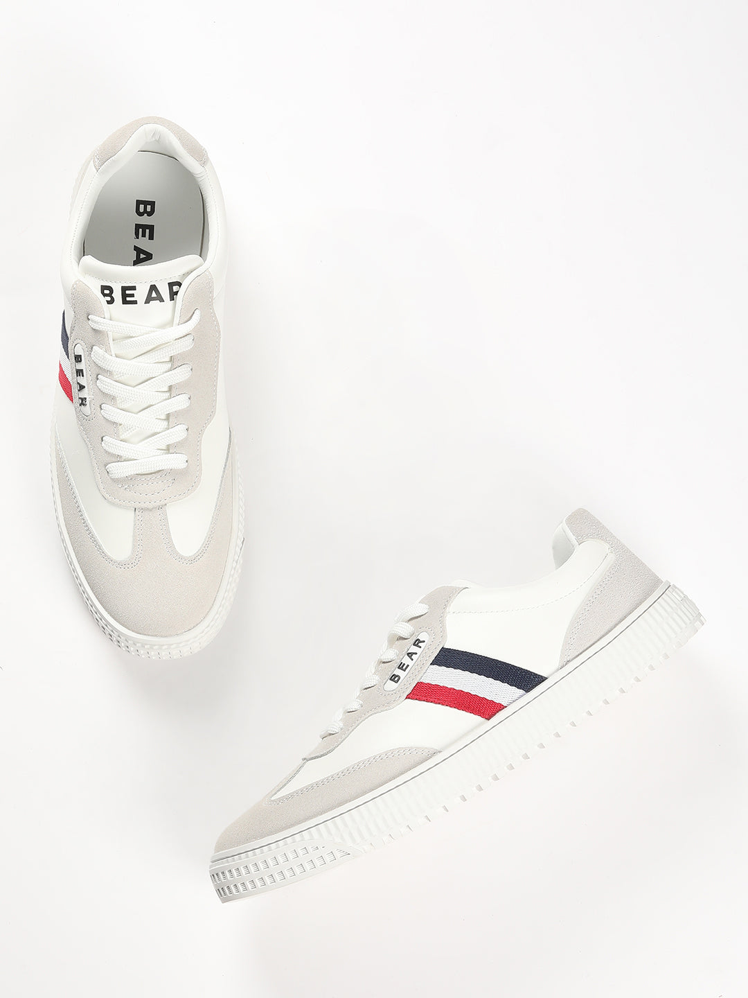 Men's Streamlined White Sneaker with Signature 3-Stripes