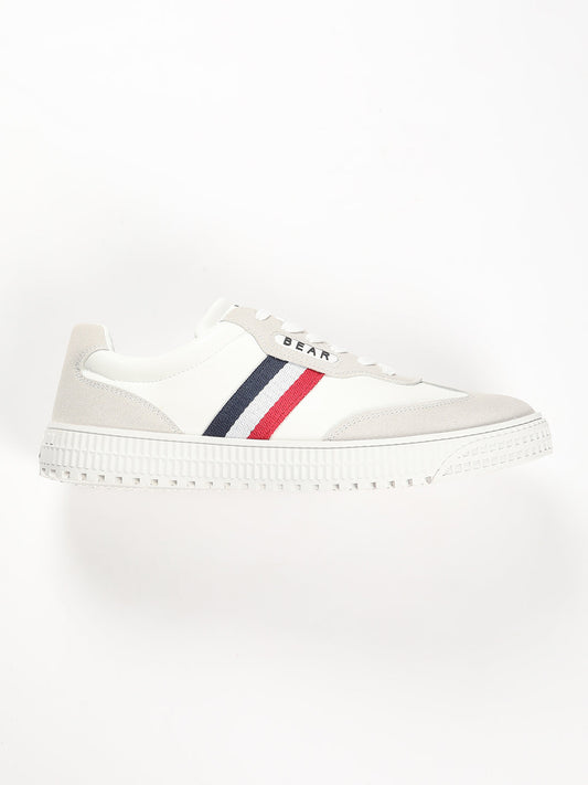 Men's Streamlined White Sneaker with Signature 3-Stripes
