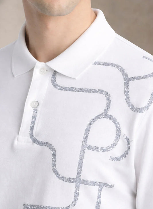 Adro Polo T-Shirt for Men | Allover Printed Polo T Shirt | Cotton Polo Tshirt