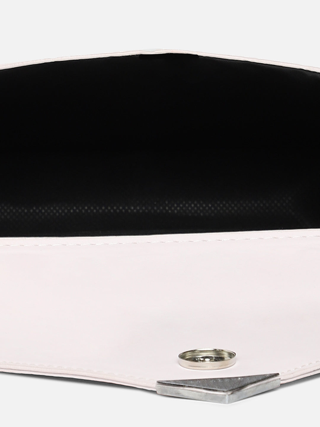 White Solid Vegan Leather Handbag