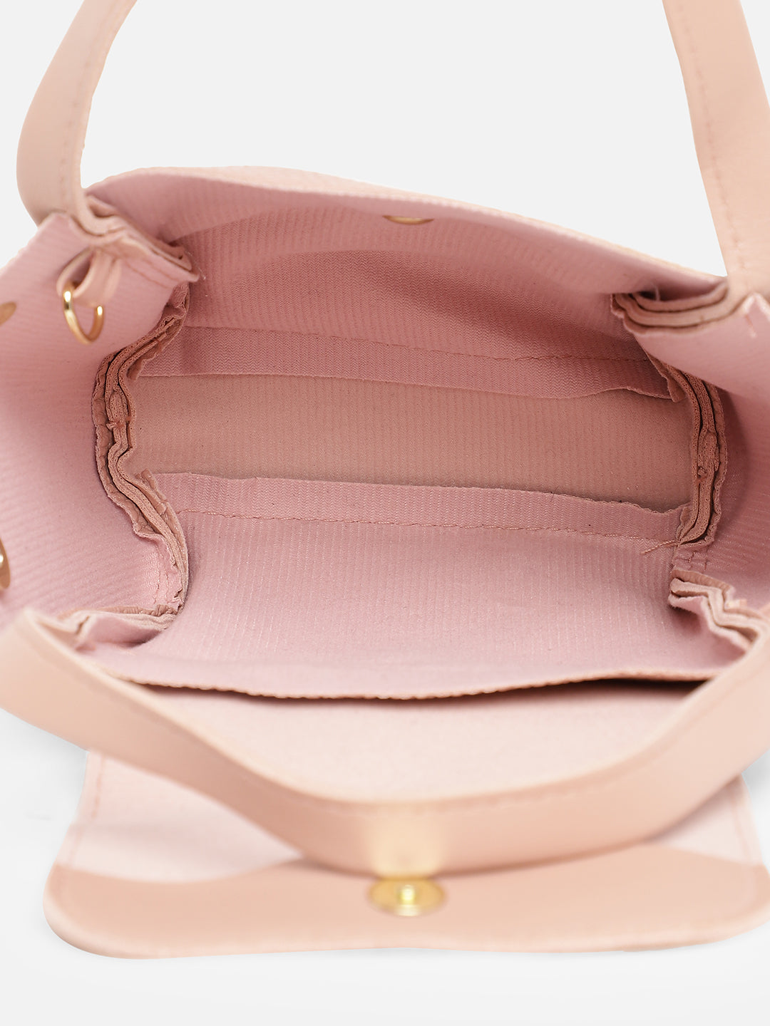 Pink Solid Vegan Leather Handbag