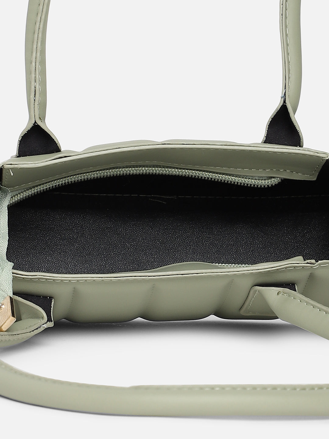 Green Quilted Vegan Leather Shoulder Bag