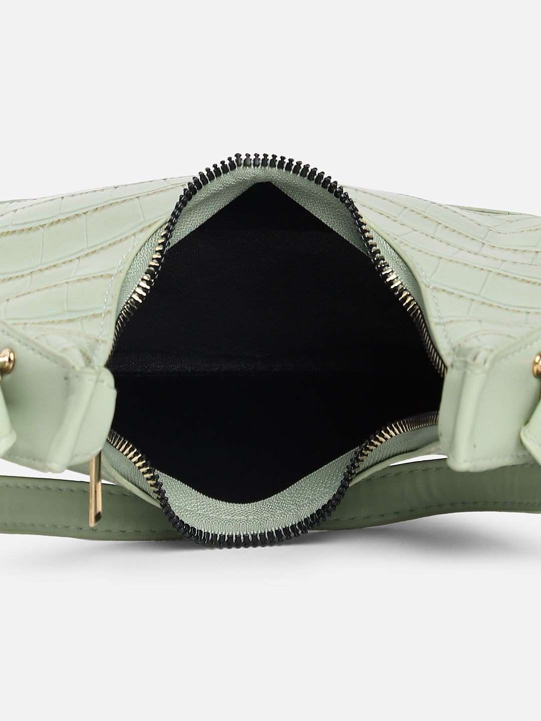 Green Textured Vegan Leather Handbag