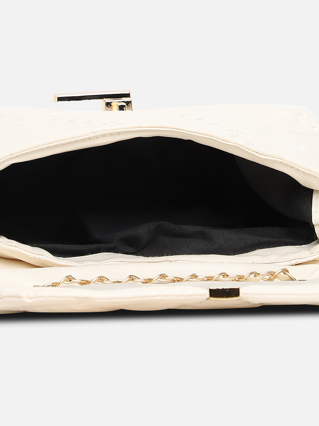 White Quilted Vegan Leather Sling Bag