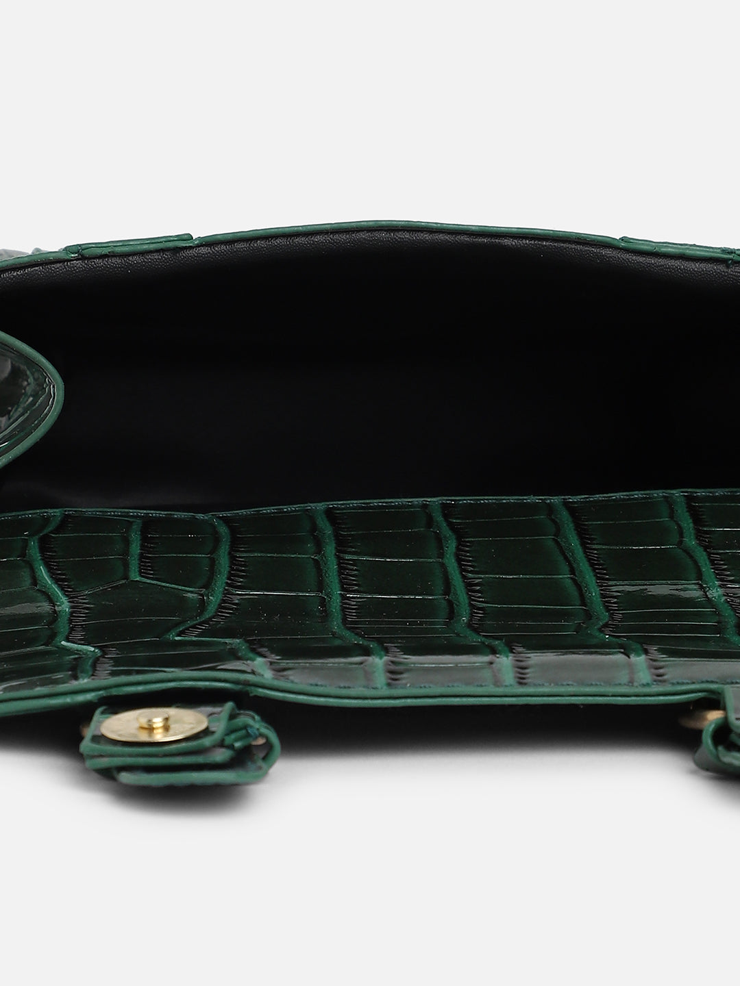 Green Textured Vegan Leather Handbag