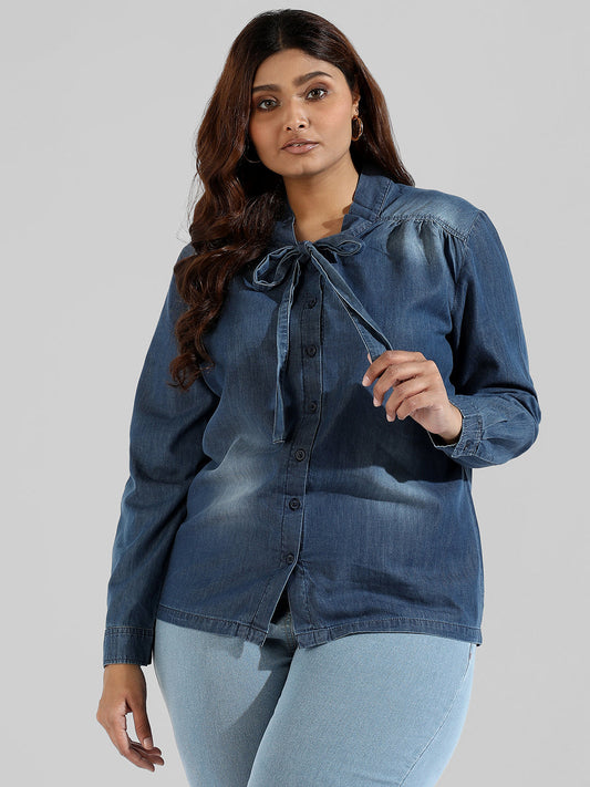 Solid Stylish Denim Shirts