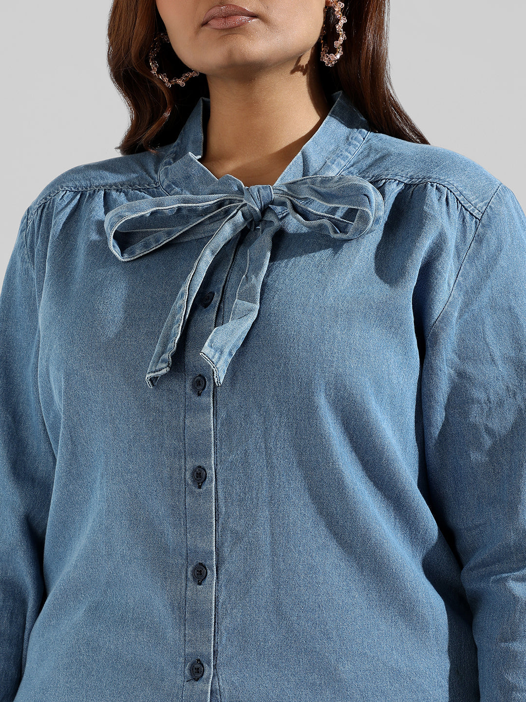 Instafab Plus Women Solid Stylish Denim Shirts