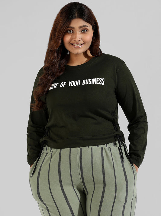 Printed Stylish Long Sleeve Round Neck Top