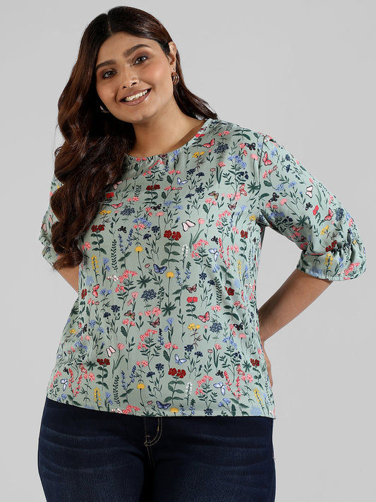 Floral Design Casual Top