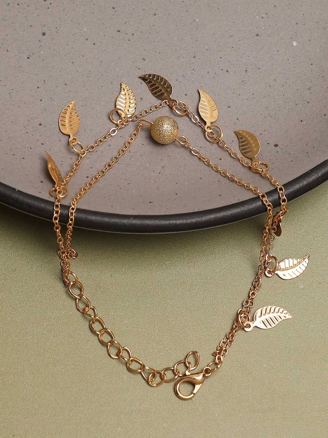 WOMEN GOLD PLATED SET OF 2 ANKLET CUM BRACELET