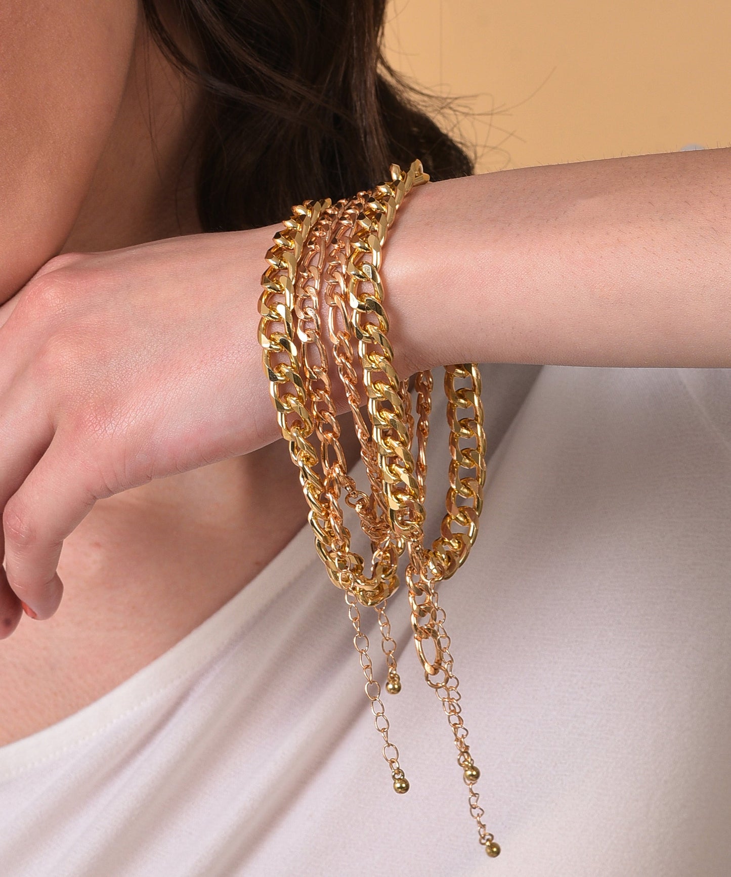 Pack of 4 Gold Plated Designer Bracelets