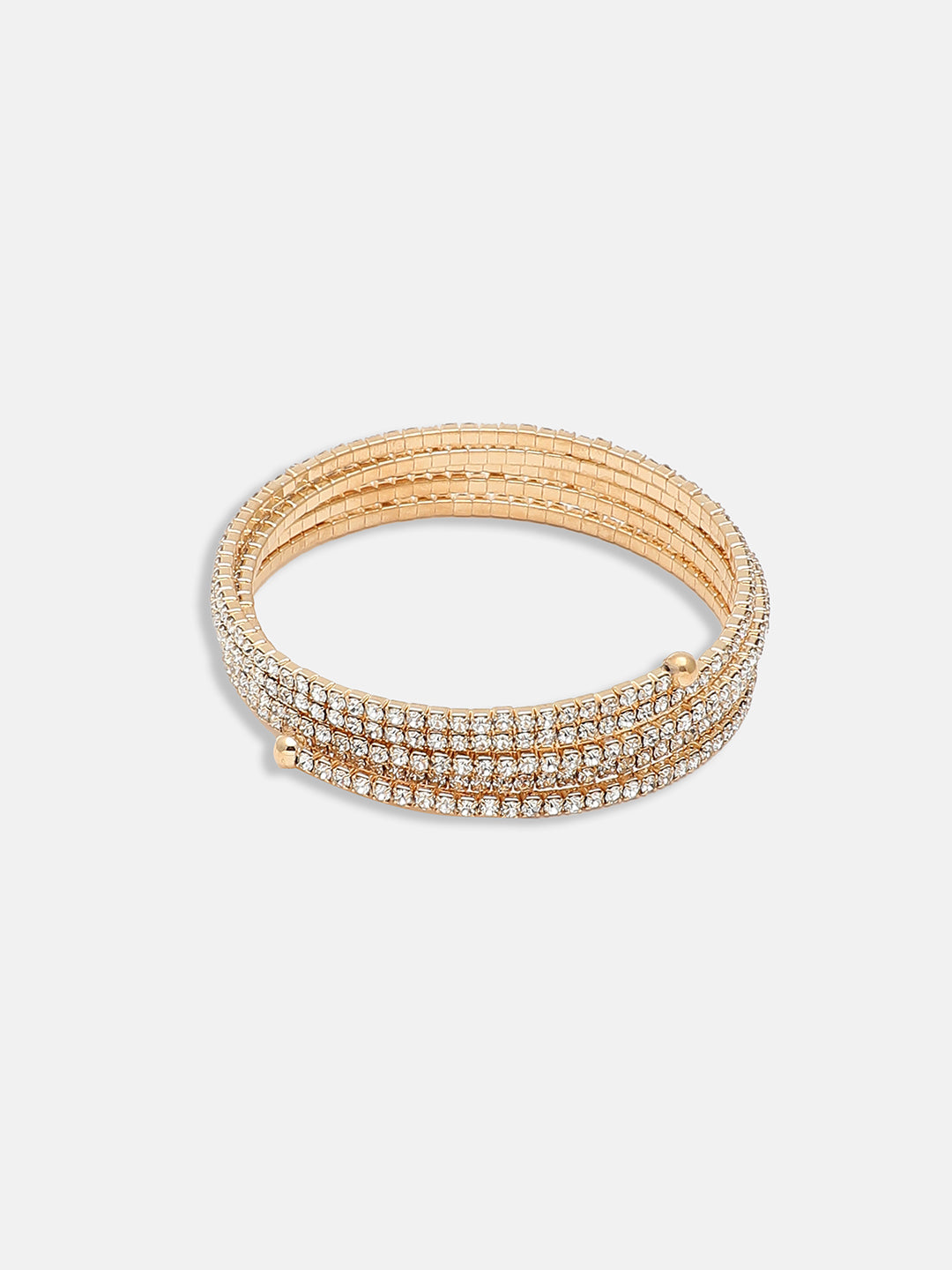 GOLD PLATED PARTY RHINESTONES BRACELET FOR WOMEN