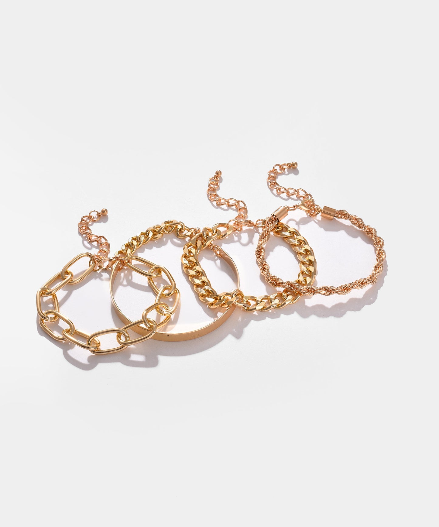 Pack of 4 Gold Plated Chain Bracelet
