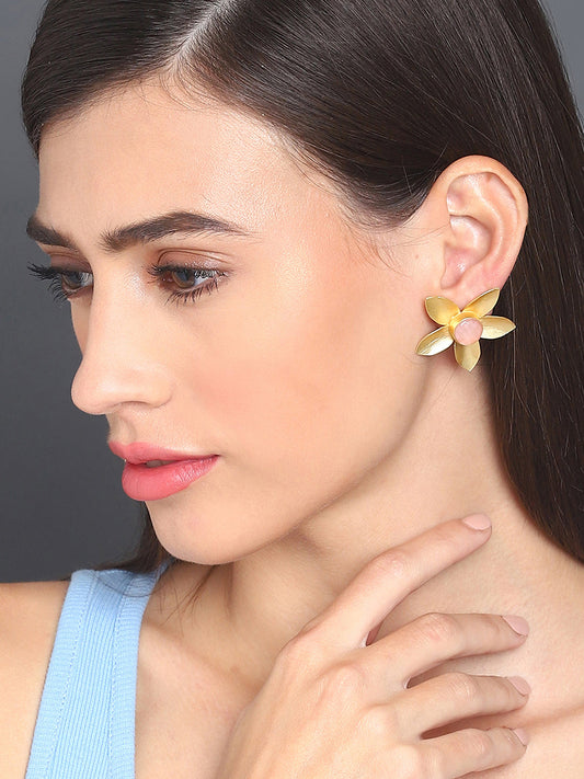 Gold-Plated Floral Studs