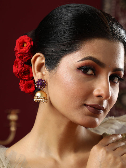 The Zaria Drop Earrings - Plum Purple-SOHEAR1018