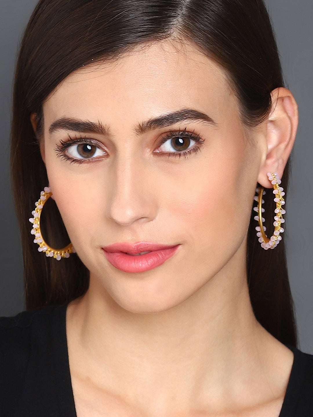 Gold-Plated Circular Earrings