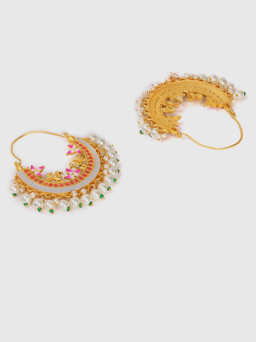 Gold-Plated Meenakari Chandbalis