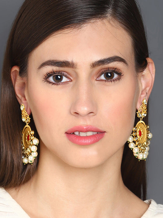 Crescent Shaped Plated Earrings