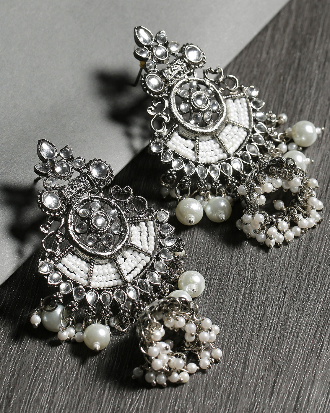 Oxidized Paachi Kundan Pearls