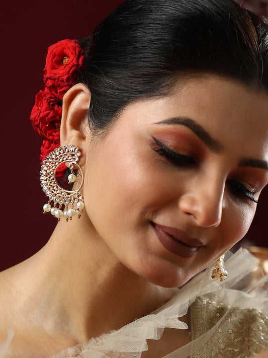 The Tawus Statement Earrings - Antique Gold-SOHEAR1289