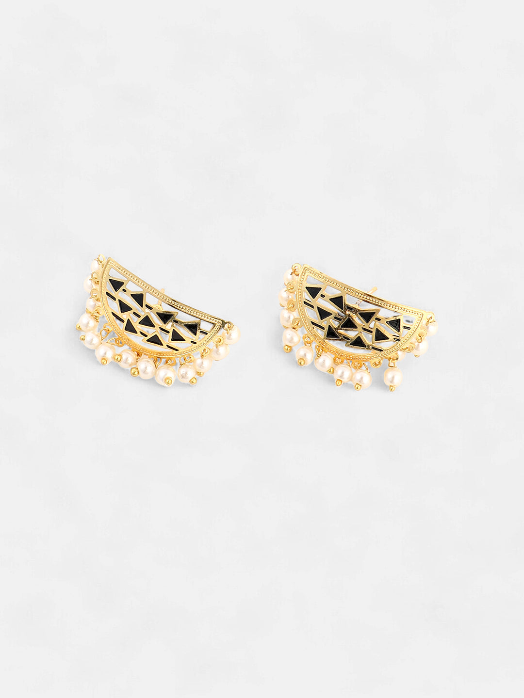 The Hafsa Stud Earrings - Navy Blue-SOHEAR1549