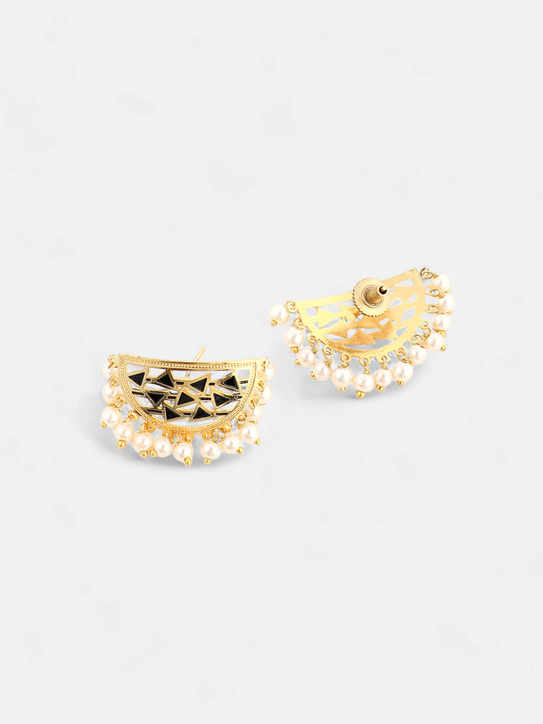 The Hafsa Stud Earrings - Navy Blue-SOHEAR1549