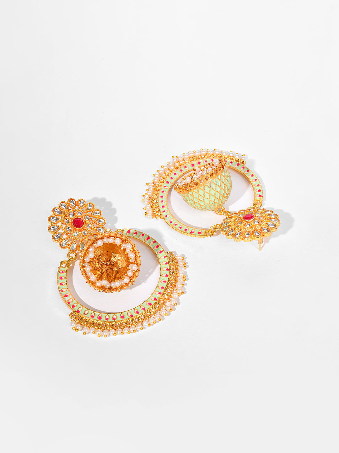 Gold Plated Designer Stone Jhumka