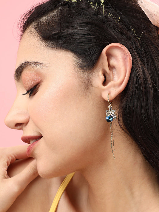 Silver Plated Designer Stone Casual Drop Earring