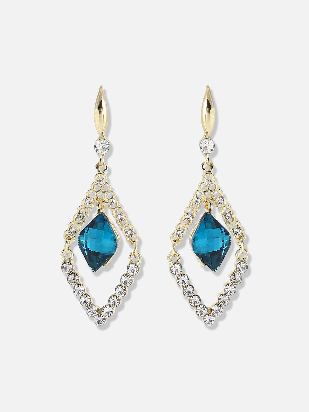Silver Plated Designer Stone Party Drop Earring