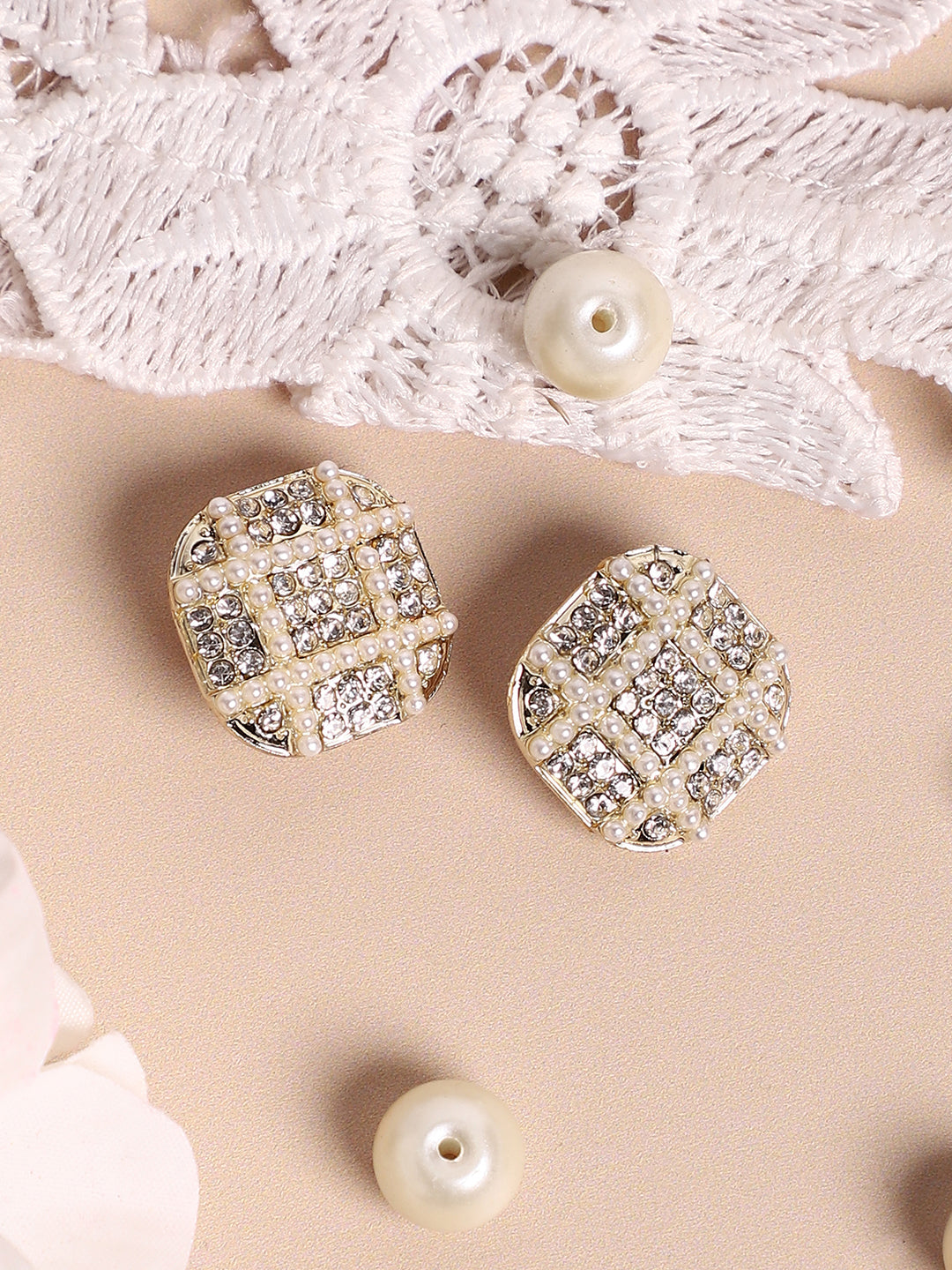 Silver Plated Designer Stone Casual Stud