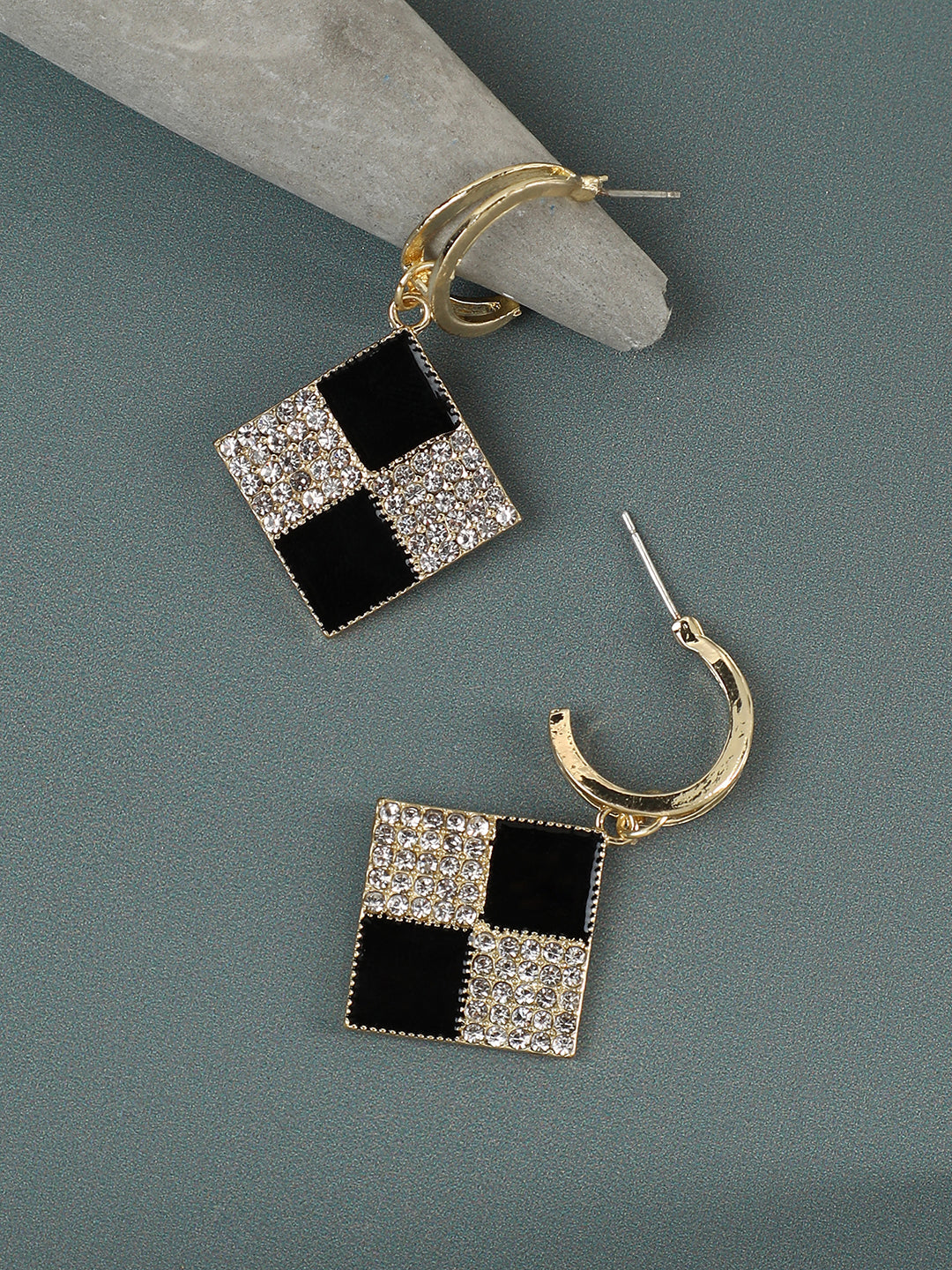 Gold Plated Designer Stone Casual Drop Earring
